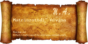 Matriszottó Alvina névjegykártya